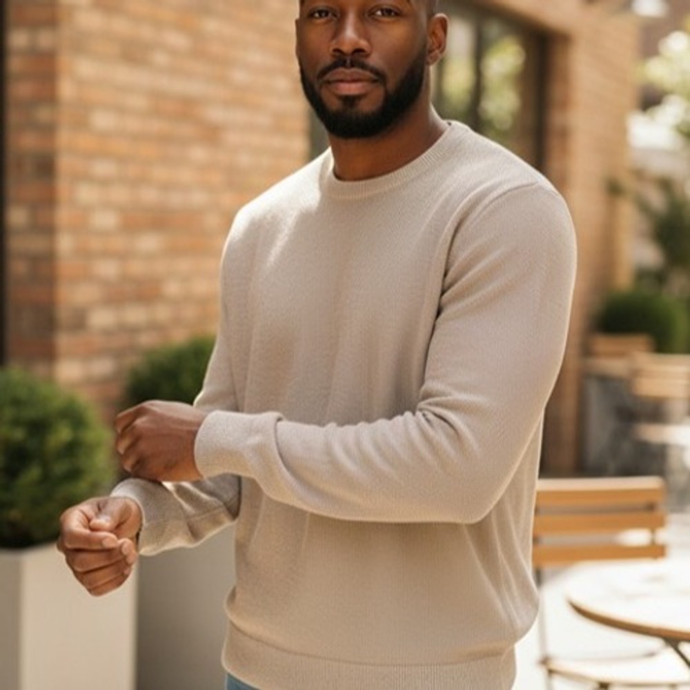 IZOD Crewneck Knit Sweater‎ Beige XXL Normcore Preppy Classic Everyday Layering